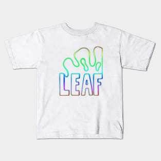 colored word leaf with tree leaf outline Kids T-Shirt